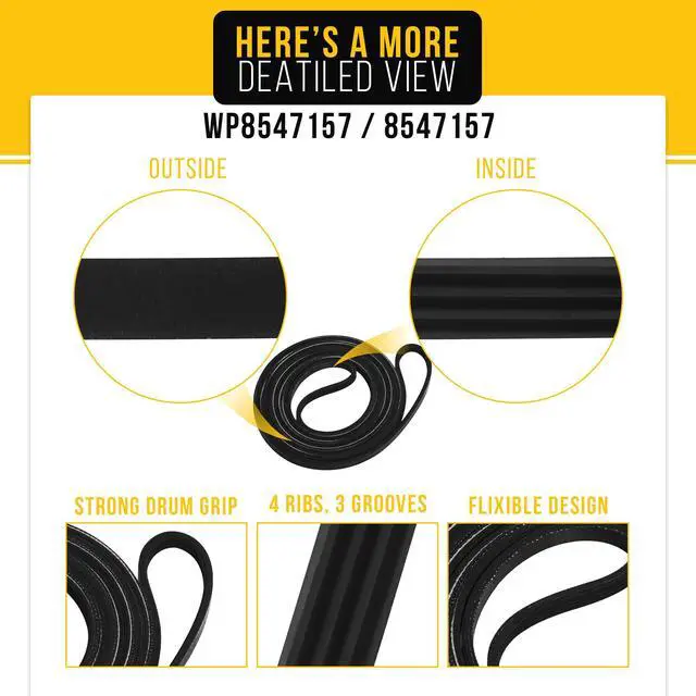 Alt view image 3 of 7 - Dryer Belt for Kenmore 110.78062801