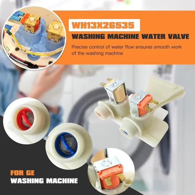 Alt view image 7 of 7 - WH13X26535 PS12726769 AP6892695 Washer Water Inlet Valve for GE Washing Machine GTW460ASJ6WW, GTW460ASJ7WW, GTW460ASJ8WW, GTW460ASJ9WW, GTW460ASJAWW, GTW465ASN0WW