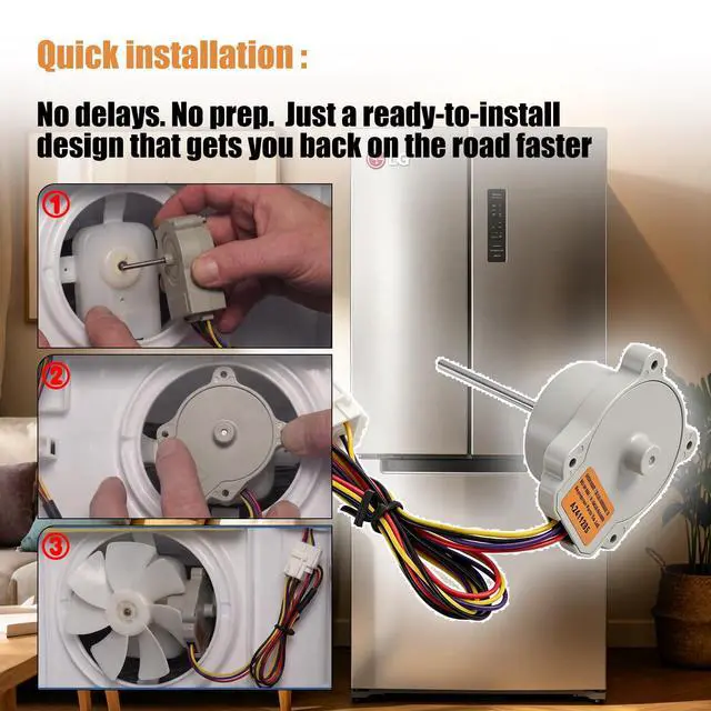 Alt view image 4 of 6 - EAU65058315 Refrigerator Evaporator Fan Motor Assembly DC12V 1A Compatible with LG & Kenmore Refrigerators LFCS22520S LFX25973D LFX25974ST LFC21776ST, EAU63103209 AP7211789 PS17308826