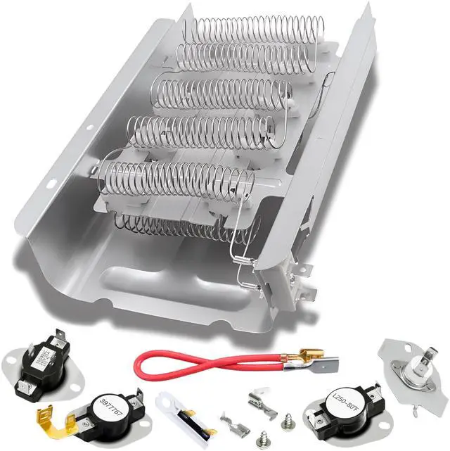 Main image of 279838 Dryer Heating Element Kit Compatible with Whirlpool, Maytag, Kenmore Dryers Fits GEW, WED, MED, YGE, KEY Series Models with Thermostat and Thermal Fuse