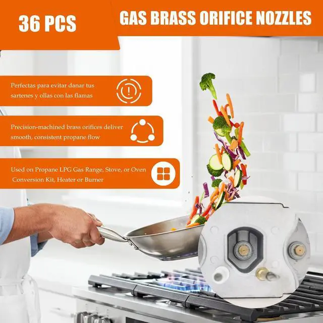 Alt view image 5 of 7 - 2026 Upgraded 36 PCS LP Gas Conversion Kit for Range/Cooktop/Stove | Propane & Natural Gas Brass Orifice Nozzles (0.3mm-1.9mm, M6x0.75mm) Compatible for Frigidaire/Kenmore/Electrolux