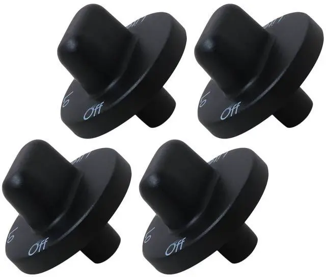 Main image of 4-Pack 71001641 Black Gas Stove Knob Replacement for Jenn Air Downdraft Cooktop/Range/Stove, Models CVG CVG316B CVG4100B CVG4280B CVG4280S CVG4380 CVG4380B