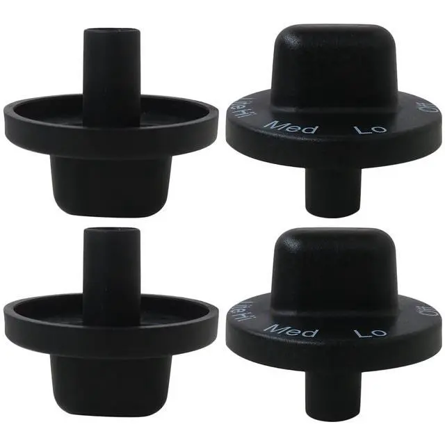 Alt view image 2 of 7 - 4-Pack 71001641 Black Gas Stove Knob Replacement for Jenn Air Downdraft Cooktop/Range/Stove, Models CVG CVG316B CVG4100B CVG4280B CVG4280S CVG4380 CVG4380B