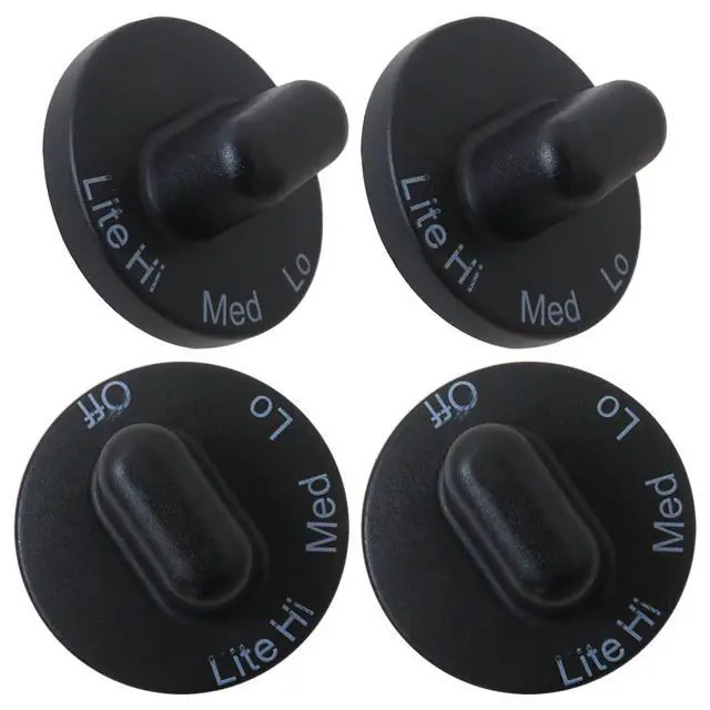 Alt view image 3 of 7 - 4-Pack 71001641 Black Gas Stove Knob Replacement for Jenn Air Downdraft Cooktop/Range/Stove, Models CVG CVG316B CVG4100B CVG4280B CVG4280S CVG4380 CVG4380B