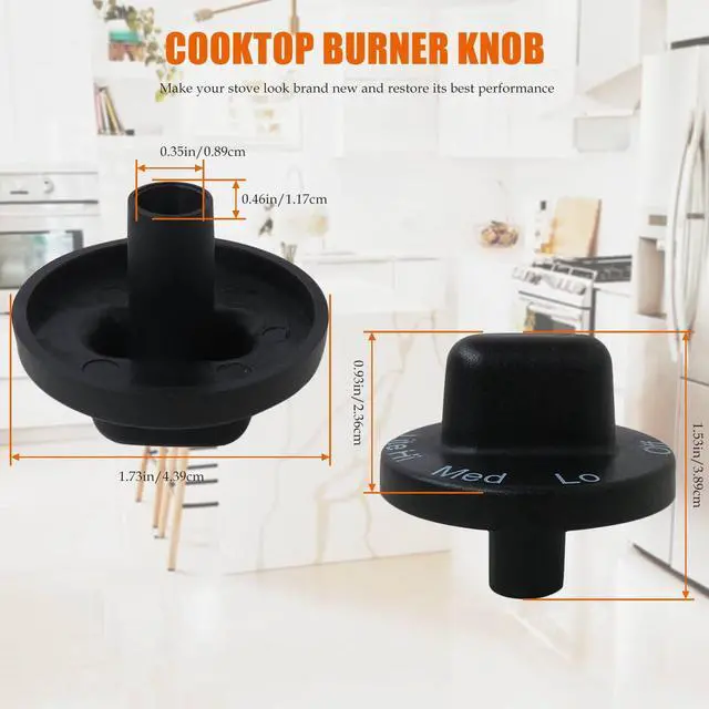 Alt view image 5 of 7 - 4-Pack 71001641 Black Gas Stove Knob Replacement for Jenn Air Downdraft Cooktop/Range/Stove, Models CVG CVG316B CVG4100B CVG4280B CVG4280S CVG4380 CVG4380B
