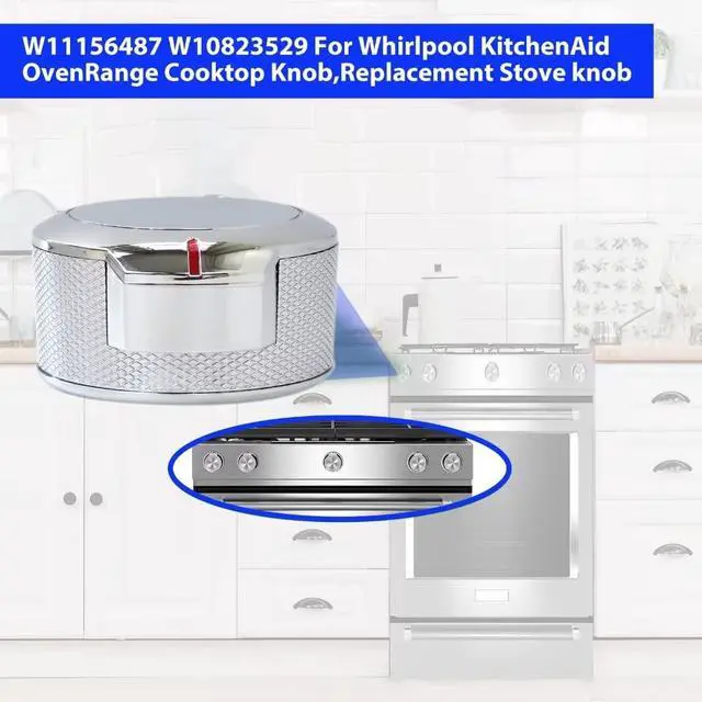 Alt view image 5 of 7 - W11156487 Range Knob Compatible for KitchenAid KFED500EBL03, KFED500EBS00, KFED500EBS03, KFED500EBS05, KFED500ESS03, KFED500ESS05, KFED500EWH03, KFED500EWH05
