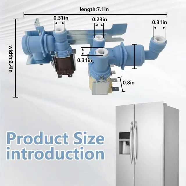 Alt view image 4 of 7 - 242252702 Refrigerator Water Inlet Valve Kit Replacement Fit for Frigidaire FFHS2311LBPA FFHS2311LBQA FFHS2311LBRA FFHS2311LBSA FFHS2311LQ0 FFHS2311LQ2 FFHS2311LQ3 FFHS2311LW0 FFHS2311LW1