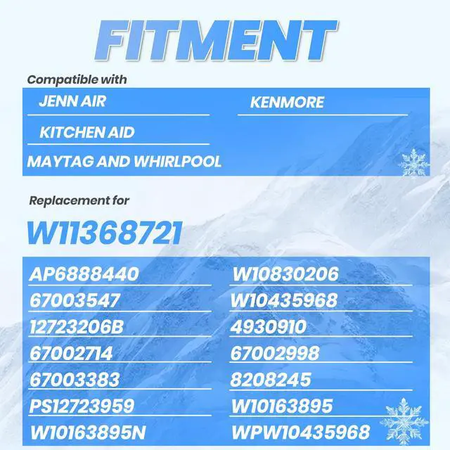 Alt view image 2 of 7 - W11368721 Refrigerator Door Gasket Compatible with Whirlpool, Jenn Air, Kenmore, Kitchen Aid, Maytag KRFF305EBL00 KRFF305EWH00 WRF540CWHZ04 Black EPDM