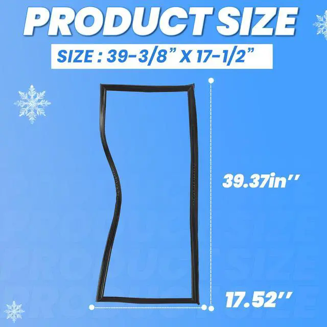Alt view image 3 of 7 - W11368721 Refrigerator Door Gasket Compatible with Whirlpool, Jenn Air, Kenmore, Kitchen Aid, Maytag KRFF305EBL00 KRFF305EWH00 WRF540CWHZ04 Black EPDM