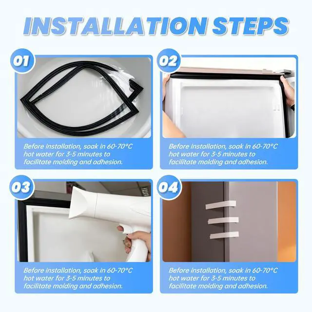 Alt view image 4 of 7 - W11368721 Refrigerator Door Gasket Compatible with Whirlpool, Jenn Air, Kenmore, Kitchen Aid, Maytag KRFF305EBL00 KRFF305EWH00 WRF540CWHZ04 Black EPDM