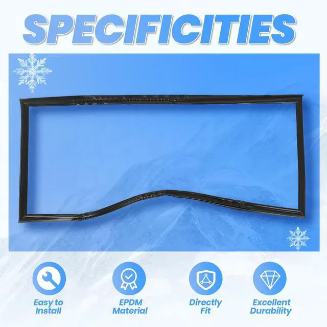 Alt view image 6 of 7 - W11368721 Refrigerator Door Gasket Compatible with Whirlpool, Jenn Air, Kenmore, Kitchen Aid, Maytag KRFF305EBL00 KRFF305EWH00 WRF540CWHZ04 Black EPDM