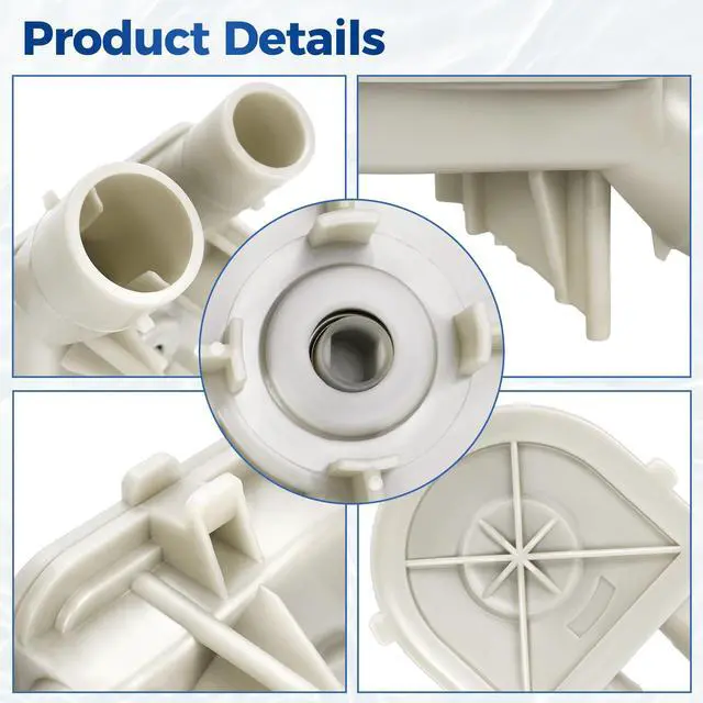 Alt view image 4 of 7 - 3363394 Washer Drain Pump Compatible with Direct-Drive Washing Machines Whirlpool, Kenmore, KitchenAid Plastic Replacement for 3363892 3352496 PS11741242 WP3363892VP