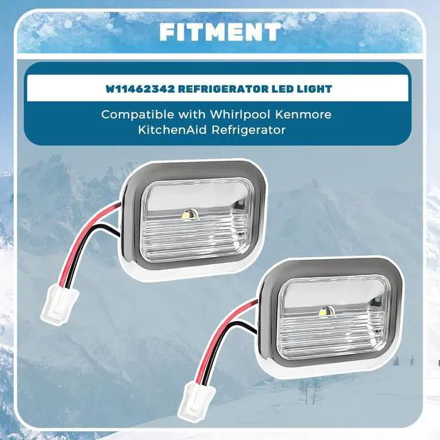 Alt view image 2 of 7 - W11462342 Refrigerator LED Light Compatible With Whirlpool Kenmore Refrigerator Replacement For W11683242 W11130208 AP6262381 WPW10637153 W10758333 Clear Lens 2Pcs