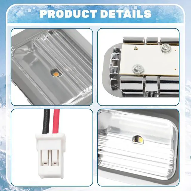 Alt view image 7 of 7 - W11462342 Refrigerator LED Light Compatible With Whirlpool Kenmore Refrigerator Replacement For W11683242 W11130208 AP6262381 WPW10637153 W10758333 Clear Lens 2Pcs