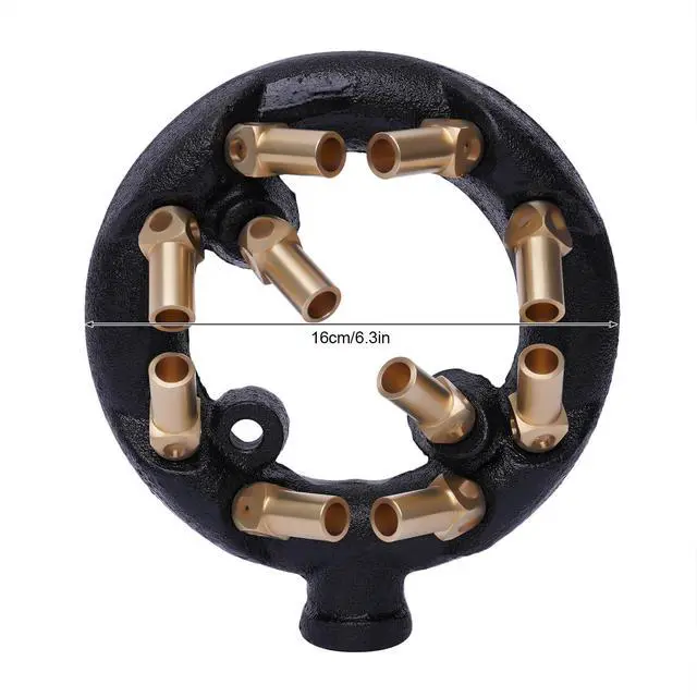 Alt view image 2 of 7 - 10 Tips Jet Burner Natural Gas Propane Jet Burner Round Brass Nozzle Jet Burner Kitchen Stove Burner with 10 Head for Fryer Boiler Wok Home Hotel Restaurant (10 Tips)