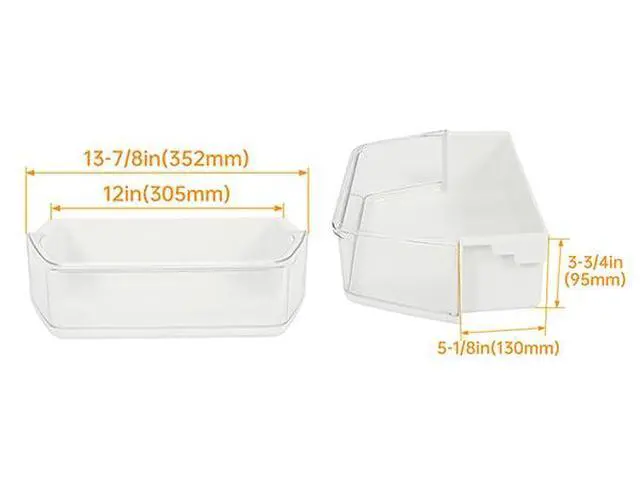 Alt view image 2 of 7 - WPW10493524 Refrigerator Door Shelf Compatible with Whirlpool Door Shelf Bin W10493524 WRF736SDAB10 WRF736SDAF10 Refrigerator Door Bin Replacement White+Clear Plastic