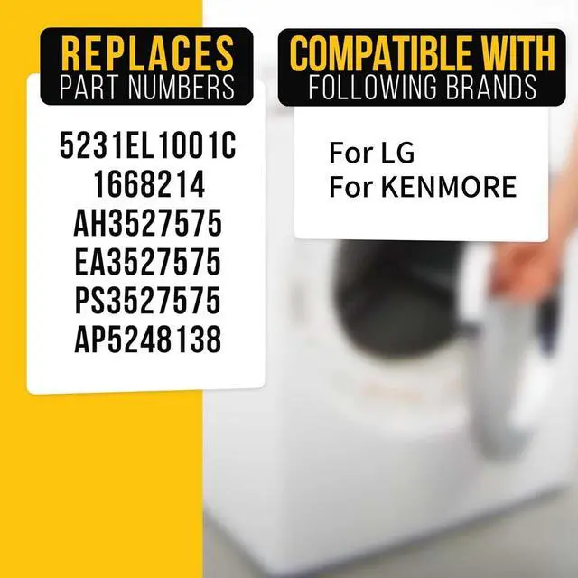 Alt view image 3 of 7 - Dryer Lint Filter 5231EL1001C Replacement for LG DLE1101W DLE1501W DLE4970W DLE5001W