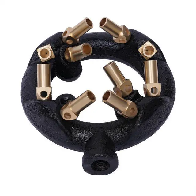 Alt view image 3 of 7 - 10 Tips Jet Burner Natural Gas Propane Jet Burner Round Brass Nozzle Jet Burner Kitchen Stove Burner with 10 Head for Fryer Boiler Wok Home Hotel Restaurant (10 Tips)