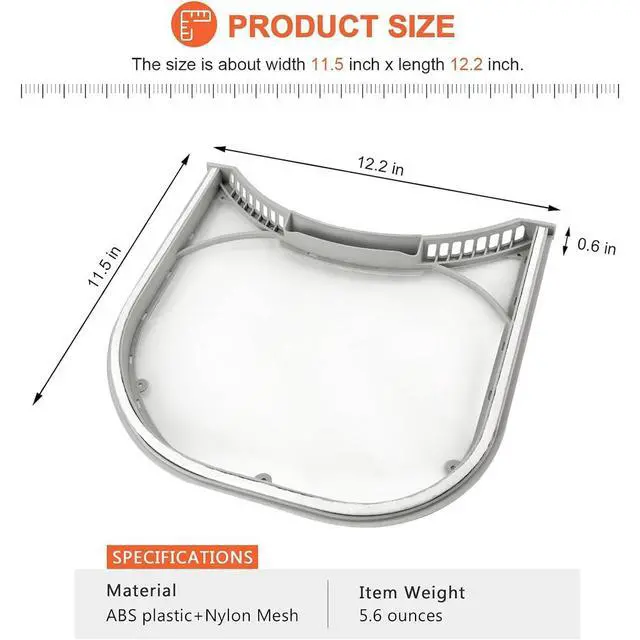 Alt view image 4 of 6 - 5231EL1003B Dryer Lint Filter Assembly with Felt Rim Seal Compatible with Lg and For Kenmore Dryers, Replacement Part Number AP4440606 1266857 5231EL1002E 5231EL1003A 5231EL1003C 5231EL1003E, etc