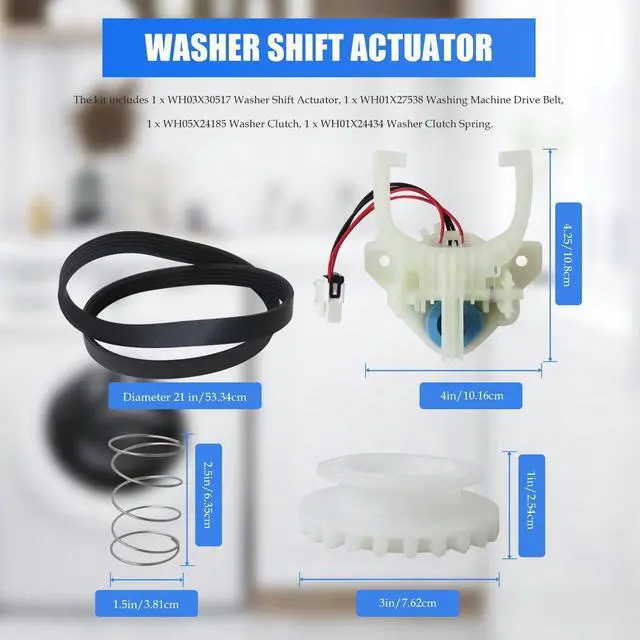 Alt view image 2 of 7 - Upgrded WH03X30517 Washer Shift Actuator & WH01X27538 Drive Belt & WH05X24185 Clutch & WH01X24434 Spring for GE Washing Machine PTW700BPT0DG PTW905BPT0RS PTW705BST0RS PTW905BST0WS, Update by