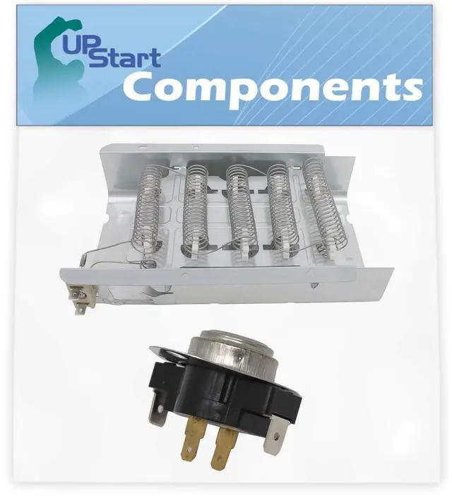 Main image of 279838 Heating Element & 3387134 for Amana NED4600YQ0 | Compatible with 279838 Dryer and 3387134 Heater Element and Thermostat Combo Pack Cycling Thermostat Kit