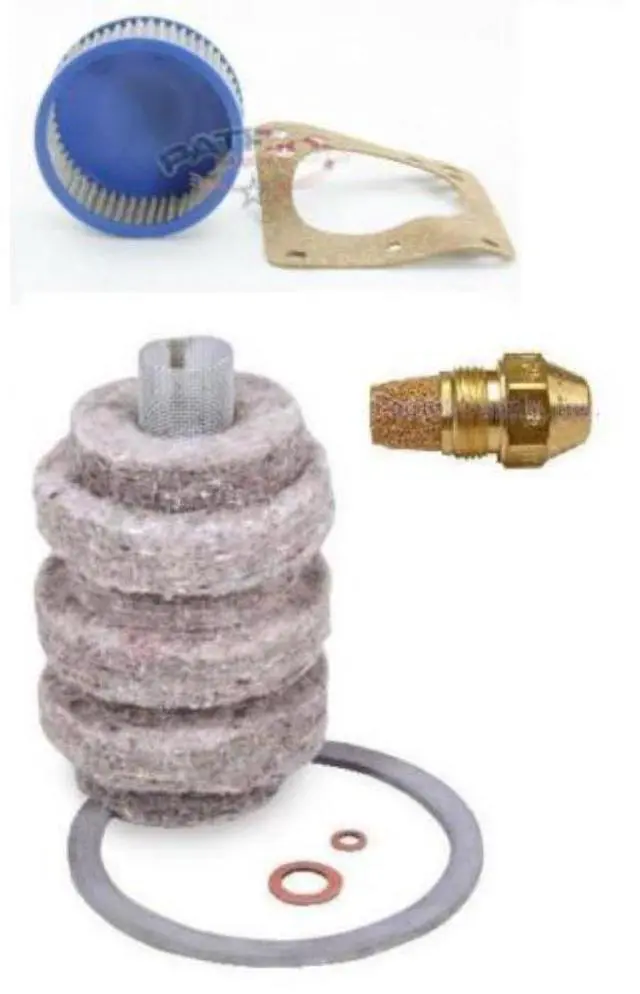 Main image of Oil Burner Tune Up Kit 0.85 Gallon 70° Solid Nozzle, 1A-30 Original Wool (Felt) Oil Filter and"A" Pump Screen (Oil Burner Maintenance Kit)