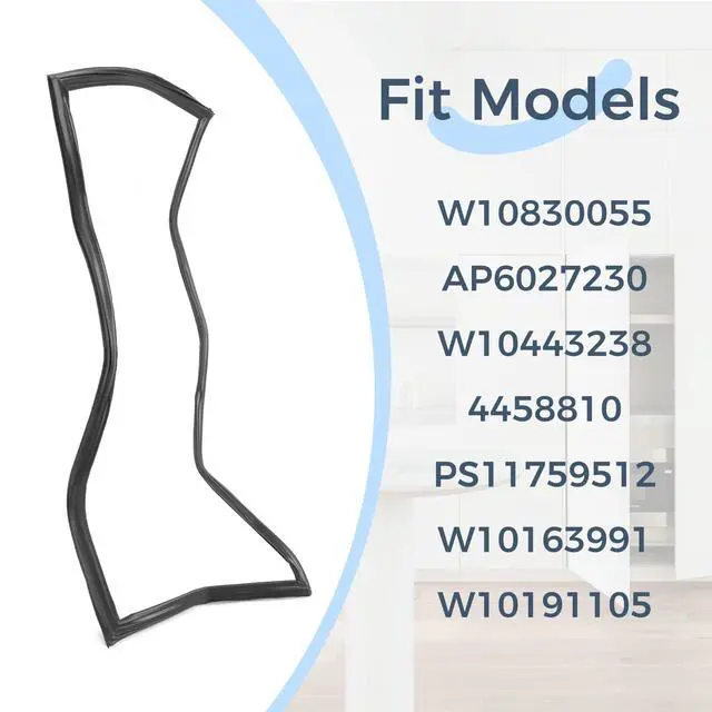 Alt view image 3 of 7 - W10830055 Refrigerator French Door Gasket Seal Compatible with Whirlpool Refrigerator Freezer W10163991 W10191105 W10443238 AP6027230 Appliance Gasket Ap Door Ref Fd Replacement Only Black