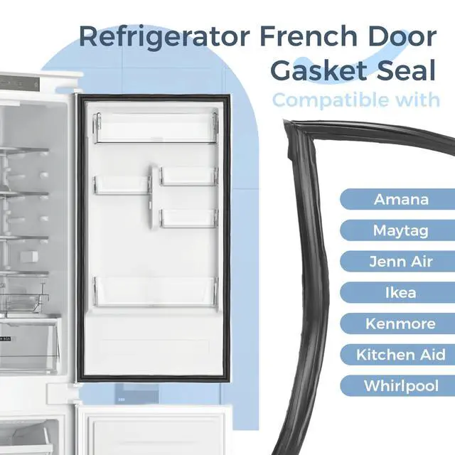 Alt view image 6 of 7 - W10830055 Refrigerator French Door Gasket Seal Compatible with Whirlpool Refrigerator Freezer W10163991 W10191105 W10443238 AP6027230 Appliance Gasket Ap Door Ref Fd Replacement Only Black
