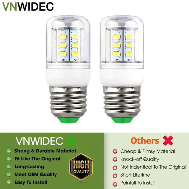 Alt view image 4 of 7 - Refrigerator Light Bulb for Frigidaire LFSS2312TD0 FFSS2615TS0 LFSS2312TD1 | Fits Frigidaire LFSS2612TD1, LGHT1837NF2, LGHT1837NF3, LGHT1837NF4, LGHT1837NF5, LGHT1837NF6, LGHT2137LE0, LGHT2137LE1