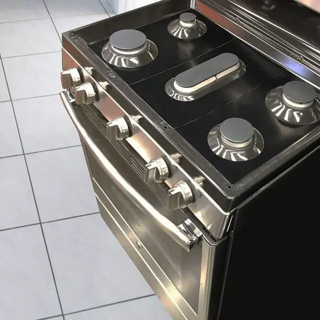 Alt view image 3 of 6 - Premium Plus Stove Protectors for GE Gas Range Model CGS995EEL1DS, Custom Cut, Easy to Clean Stove Liner, Made in the USA