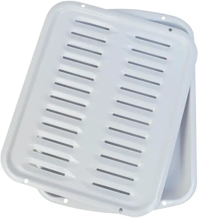 Main image of BP102XW 2-Piece Heavy Duty White Porcelain Full Size Broiler Pan