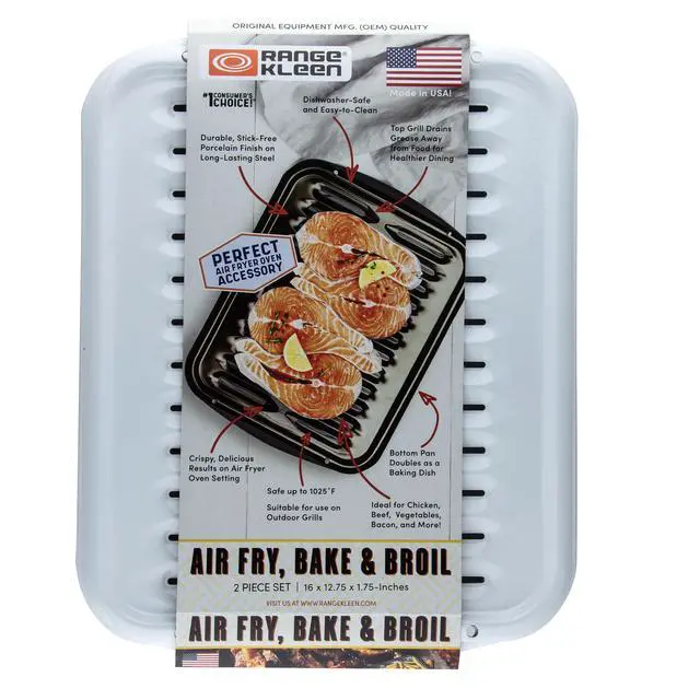 Alt view image 2 of 7 - BP102XW 2-Piece Heavy Duty White Porcelain Full Size Broiler Pan
