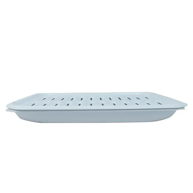 Alt view image 3 of 7 - BP102XW 2-Piece Heavy Duty White Porcelain Full Size Broiler Pan