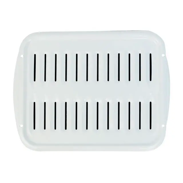 Alt view image 4 of 7 - BP102XW 2-Piece Heavy Duty White Porcelain Full Size Broiler Pan