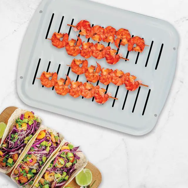 Alt view image 7 of 7 - BP102XW 2-Piece Heavy Duty White Porcelain Full Size Broiler Pan