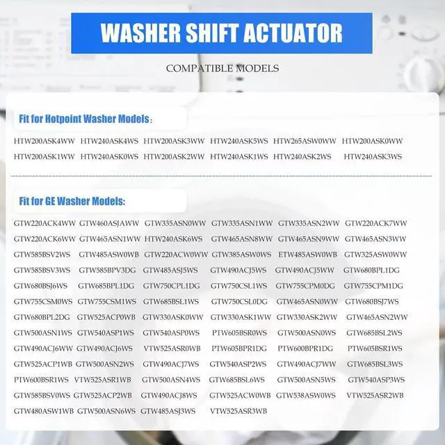 Alt view image 5 of 7 - New Update WH03X30517 Washer Shift Actuator & WH01X27538 Drive Belt & WH05X24185 Clutch & WH01X24434 Spring, for GE Washing Machine GTW460ASJ4WW GTW460ASJ5WW