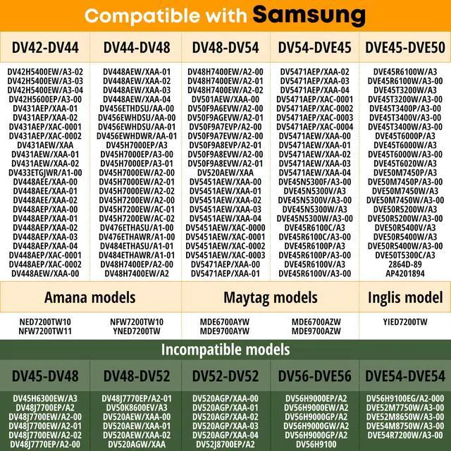 Alt view image 7 of 7 - DC47-00019A Dryer Heating Element Compatible with Samsung DV350AEW/XAA-0000, DV338AEB/XAA-0000, DV350AEP/XAA-0000, DV219AEB/XAA-0000 Dryers