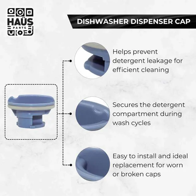 Alt view image 5 of 7 - 8558307 Dishwasher Dispenser Cap Compatible with Top Brand Replacement With 8558310, AP6013204, 8193984, WP8558307VP, PS11746426, W10077881 and AP6013204 (6)