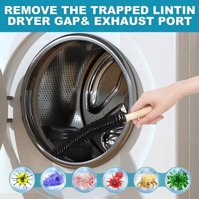 Alt view image 5 of 7 - 58-Piece 52-Feet Dryer Vent Cleaner Kit, Dryer Cleaning Tools | Omnidirectional Blue Dryer Lint Vacuum Attachment & Lint Trap Brush Clean Hard-to-Reach Areas, Remove Hidden Lint