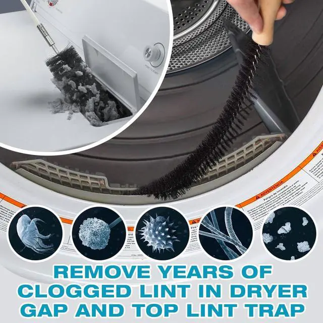 Alt view image 6 of 7 - 58-Piece 52-Feet Dryer Vent Cleaner Kit, Dryer Cleaning Tools | Omnidirectional Blue Dryer Lint Vacuum Attachment & Lint Trap Brush Clean Hard-to-Reach Areas, Remove Hidden Lint