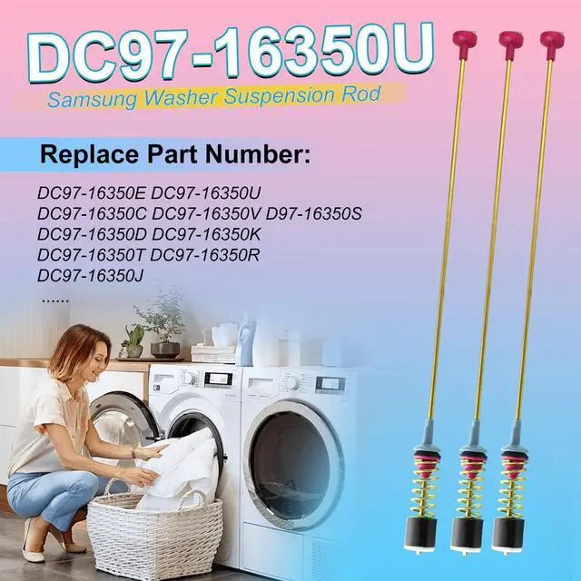 Alt view image 2 of 6 - Upgraded DC97-16350U DC97-16350T Washer Suspension Rods for SAMSUNG WA50R5200AW/US, WA50R5400AV/US WA50R5400AW/US WA45T3200AW/A4 WA45H7000AW/A2 and WA45N3050AW/A4 Washing Machine4pcs