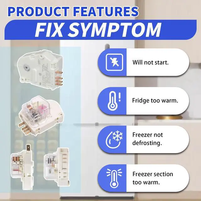 Alt view image 4 of 6 - 215846602 Refrigerator Defrost Timer Compatible with Frigidaire Kenmore Refrigerators Replaces PS423801 215846606 240371001 241621501 AP2111929