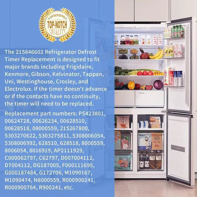 Alt view image 5 of 6 - 215846602 Refrigerator Defrost Timer Compatible with Frigidaire Kenmore Refrigerators Replaces PS423801 215846606 240371001 241621501 AP2111929