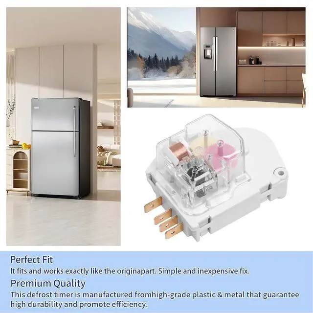 Alt view image 6 of 6 - 215846602 Refrigerator Defrost Timer Compatible with Frigidaire Kenmore Refrigerators Replaces PS423801 215846606 240371001 241621501 AP2111929