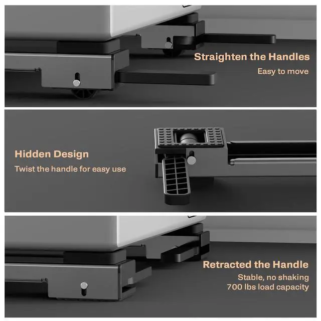Alt view image 3 of 6 - Appliance Rollers Heavy Duty,Newest Extendable Appliance Sliders,Liftable Washing Machine Base,Easily Move Washer and Dryer Machines,Refrigerators,Furniture-Grey