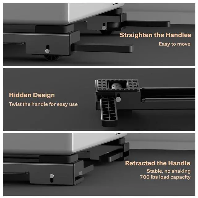 Alt view image 3 of 6 - Appliance Rollers Heavy Duty,Newest Extendable Appliance Sliders,Liftable Washing Machine Base,Easily Move Washer and Dryer Machines,Refrigerators,Furniture-Black