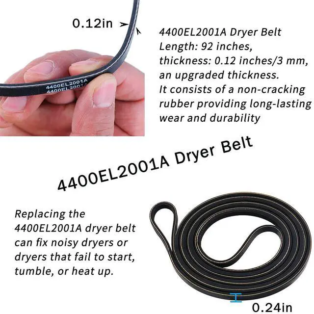 Alt view image 5 of 6 - Upgraded Dryer Repair Kit Dryer Roller Kit for LG Kenmore Dryers Includes 4581EL2002C Dryer Drum Roller Assembly 4400EL2001A Dryer Belt and 4561EL3002A Dryer Idler Pulley, Pictures 6, 7 are Fit Models