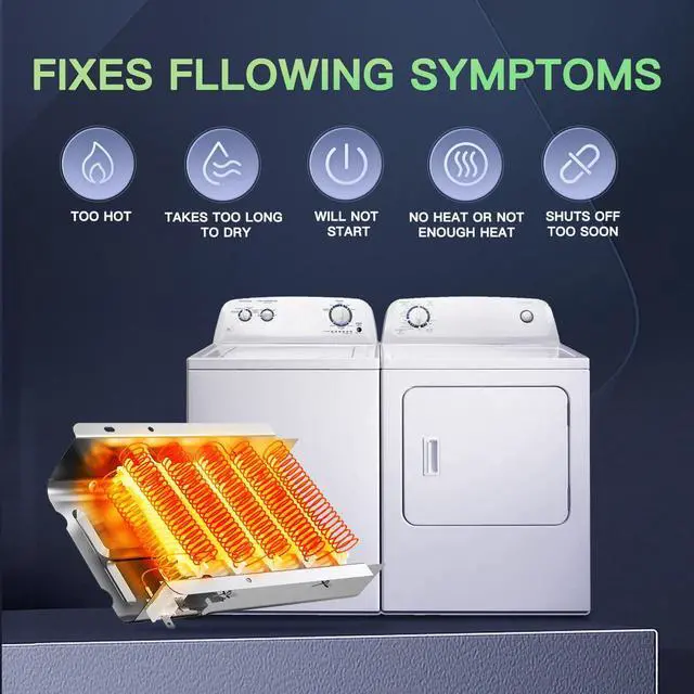 Alt view image 4 of 7 - 2026 UPGRADE 279838 Dryer Heating Element for Whirlpool Kenmore Roper Maytag Amana Admiral Dryer Heating Element Part Thermostat Thermal Fuse medx655dw1 500 600 70 80 Series Model 110 Dryer Part