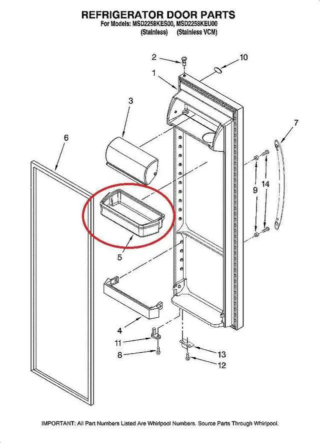 Alt view image 2 of 7 - Door Shelf Bin Replacement For Whirlpool Refrigerator ED5LHAXML10 WRS325FDAW02 ED5PVEXWS08 ED5FHEXTS00 ED5PVEXWS07 ED5FVGXWS07 ED5FVGXWS01 ED5FVGXWS05, Kenmore 106.55539400 106.51102110 Maytag (2)