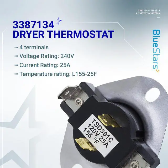Alt view image 4 of 6 - 2-Pack 3387134 & 3392519 & 3977393 & 3977767 Dryer Thermal Kit | Compatible with Whirlpool Kenmore Maytag Dryers - Replaces 306910 3387134 3388651 3392519 3399693 WP3977767 279816 3399848